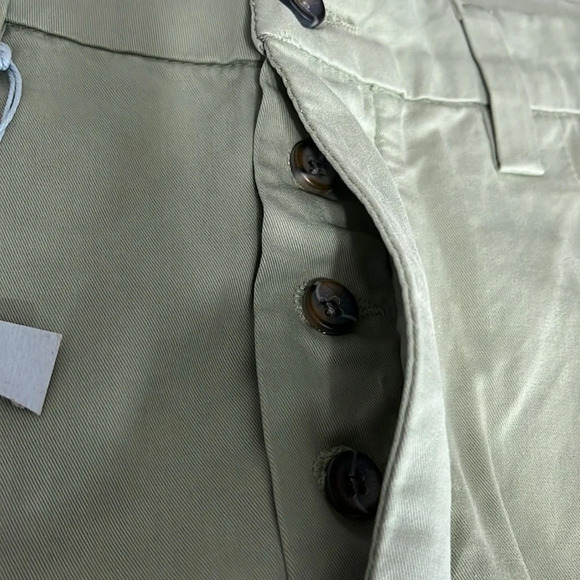 Amendi Gunnar in Green Organic Cotton Pleat Front Button Fly Pants - NWPT - 33 - Picture 6 of 12
